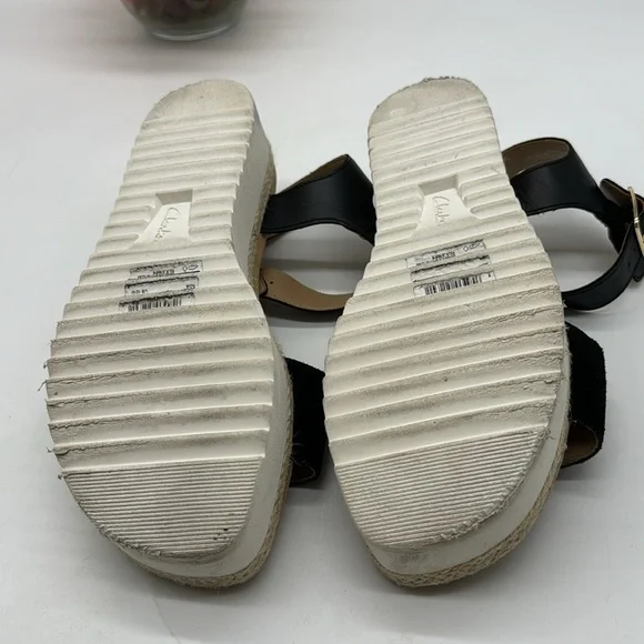 Clark's Collection Black Platform Sandals Size 10 MCS6359F - Picture 5 of 7